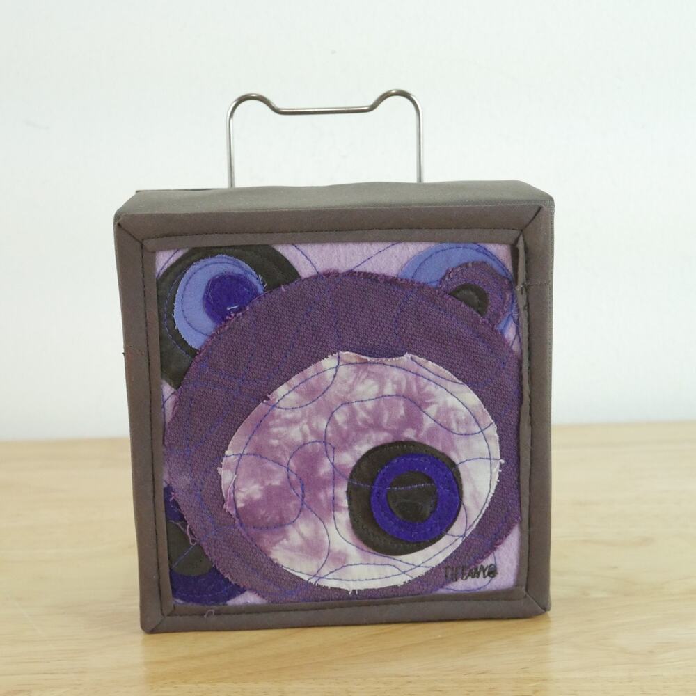 Vintage Y2K Wall Art Decor Mod Twee Quirky Purple Textile Art Funky Maximalist‎